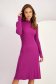 Midi knitted cloche high collar purple dress 1 - StarShinerS.com