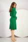 Midi knitted cloche high collar green dress 4 - StarShinerS.com