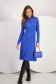 Midi knitted cloche high collar blue dress 1 - StarShinerS.com