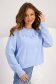 Light Blue Knitted Sweater with Loose Fit and Embossed Pattern - SunShine 3 - StarShinerS.com