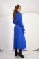 Blue dress knitted midi loose fit slit high collar 2 - StarShinerS.com