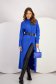 Blue dress knitted midi loose fit slit high collar 1 - StarShinerS.com