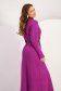 Purple dress knitted midi loose fit slit high collar 4 - StarShinerS.com
