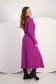 Purple dress knitted midi loose fit slit high collar 2 - StarShinerS.com