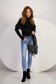 Pulover din tricot negru cu croi larg si guler inalt cu aplicatii cu pietre - SunShine 3 - StarShinerS.ro