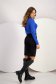 Blue sweater knitted loose fit high collar with crystal embellished details 4 - StarShinerS.com