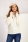 Ivory sweater knitted loose fit high collar raised pattern 3 - StarShinerS.com