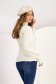 Ivory sweater knitted loose fit high collar raised pattern 2 - StarShinerS.com