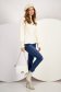 Ivory sweater knitted loose fit high collar raised pattern 4 - StarShinerS.com