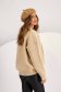 Beige Knit Sweater with Loose Fit and Embossed Pattern 2 - StarShinerS.com