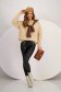 Beige Knit Sweater with Loose Fit and Embossed Pattern 3 - StarShinerS.com