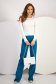 Pulover din tricot reiat alb mulat cu aplicatii cu pietre strass colorate - SunShine 4 - StarShinerS.ro
