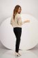 Fluffy knit sweater in beige with a wide cut and lace applications - SunShine 4 - StarShinerS.com