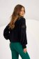 Fluffy black knitted sweater with loose fit and lace applications - SunShine 2 - StarShinerS.com