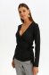 Black women`s blouse knitted tented wrap over front 1 - StarShinerS.com