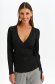 Black women`s blouse knitted tented wrap over front 4 - StarShinerS.com