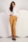 High-Waisted Tapered Nude Stretch Fabric Trousers - StarShinerS 1 - StarShinerS.com