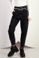 Black jeans denim high waisted with small beads embellished details 4 - StarShinerS.com