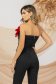 Top tip corset din stofa elastica mulat cu brosa in forma de floare - PrettyGirl 2 - StarShinerS.ro