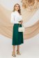 Darkgreen skirt elastic cloth midi cloche pleated 4 - StarShinerS.com