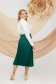 Darkgreen skirt elastic cloth midi cloche pleated 2 - StarShinerS.com