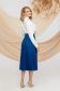 Blue skirt elastic cloth midi cloche pleated 2 - StarShinerS.com