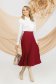 Burgundy skirt elastic cloth midi cloche pleated 1 - StarShinerS.com