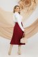 Burgundy skirt elastic cloth midi cloche pleated 2 - StarShinerS.com
