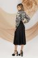 Black satin midi flared skirt with high waist - PrettyGirl 2 - StarShinerS.com