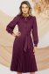 Pleated Purple Midi Dress Made of Fabric with Elastic Waist - PrettyGirl 2 - StarShinerS.com