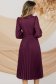 Pleated Purple Midi Dress Made of Fabric with Elastic Waist - PrettyGirl 4 - StarShinerS.com