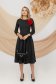Dress elastic cloth midi waist pleats with flower shaped brestpin 3 - StarShinerS.com