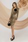 Rochie din stofa elastica midi tip creion cu umeri bufanti si brosa in forma de floare - PrettyGirl 1 - StarShinerS.ro