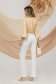 Ivory elastic fabric trousers, flared long with side pockets and detachable cord - PrettyGirl 3 - StarShinerS.com