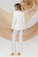 Ivory elastic fabric blazer with a straight cut and side pockets - PrettyGirl 2 - StarShinerS.com