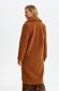 Lightbrown coat from ecological fur long straight lateral pockets 3 - StarShinerS.com