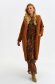 Lightbrown coat from ecological fur long straight lateral pockets 4 - StarShinerS.com