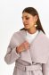 Palton din stofa roz deschis lung cu un croi drept accesorizat cu cordon si buzunare laterale - Top Secret 5 - StarShinerS.ro