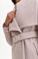 Lightpink coat elastic cloth long straight accessorized with tied waistband lateral pockets 6 - StarShinerS.com