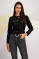 Black Faux Suede Fitted Jacket with Front Pockets - SunShine 1 - StarShinerS.com