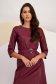Cherry-colored faux leather dress with a straight cut accessorized with a belt - SunShine 6 - StarShinerS.com