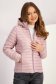 Powder Pink Puffer Jacket with a Straight Cut and Detachable Hood - SunShine 6 - StarShinerS.com