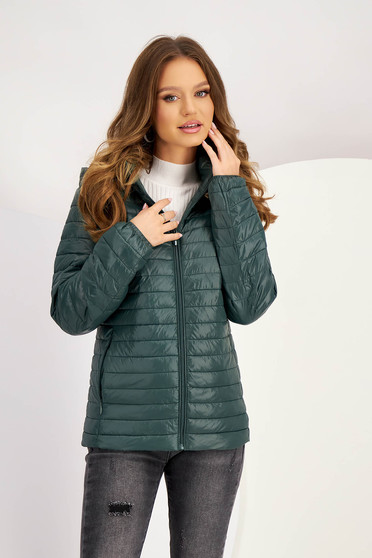 Jackets, Darkgreen jacket from slicker straight detachable hood - StarShinerS.com