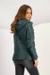 Dark green feather-light jacket with a straight cut and detachable hood 2 - StarShinerS.com