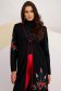 Black Knit Cardigan with Front Closure and Floral Patterns - Lady Pandora 6 - StarShinerS.com