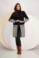 Black thin knit cardigan with a straight cut and lapel collar - Lady Pandora 5 - StarShinerS.com