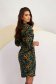 Thin knit dress with a straight cut and animal print - Lady Pandora 2 - StarShinerS.com