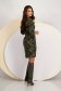Thin knit dress with a straight cut and animal print - Lady Pandora 4 - StarShinerS.com