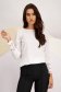Ladies' blouse made of thin white material with a wide cut and elastic at the waist with lace applications - Lady Pandora 3 - StarShinerS.com
