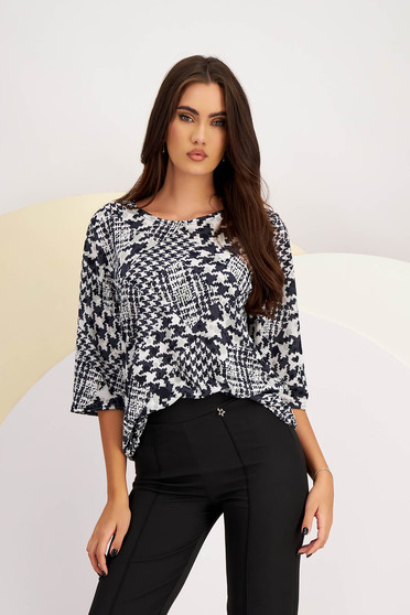 Blouses, Women`s blouse lycra loose fit with rounded cleavage - StarShinerS.com